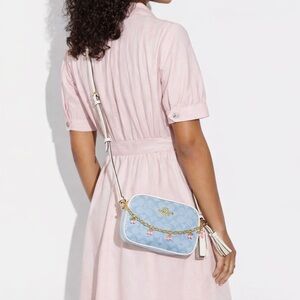 Coach Mini Jamie Camera Bag In Signature Chambray with chain charm